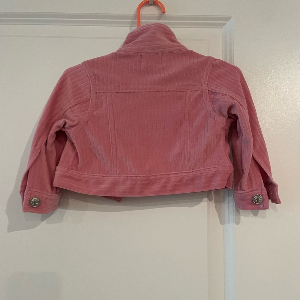 Pink Ruffle Velour Jacket - Picture 2 of 3